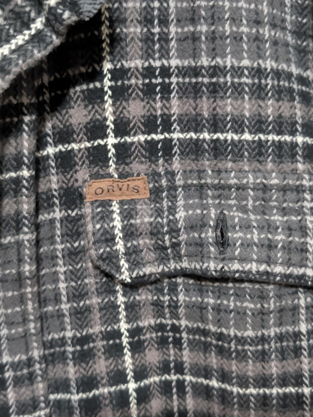 Orvis Black and White Plaid Casual Button-Down Shirt - Picture 3 of 7